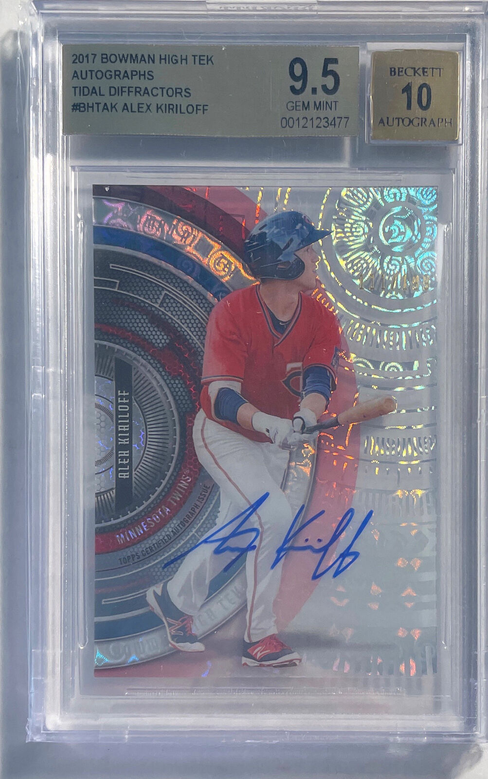 ALEX KIRILOFF 2017 BOWMAN HIGH TEK TIDAL DIFFRACTOR AUTO /199 BGS 9.5 10 POP 7