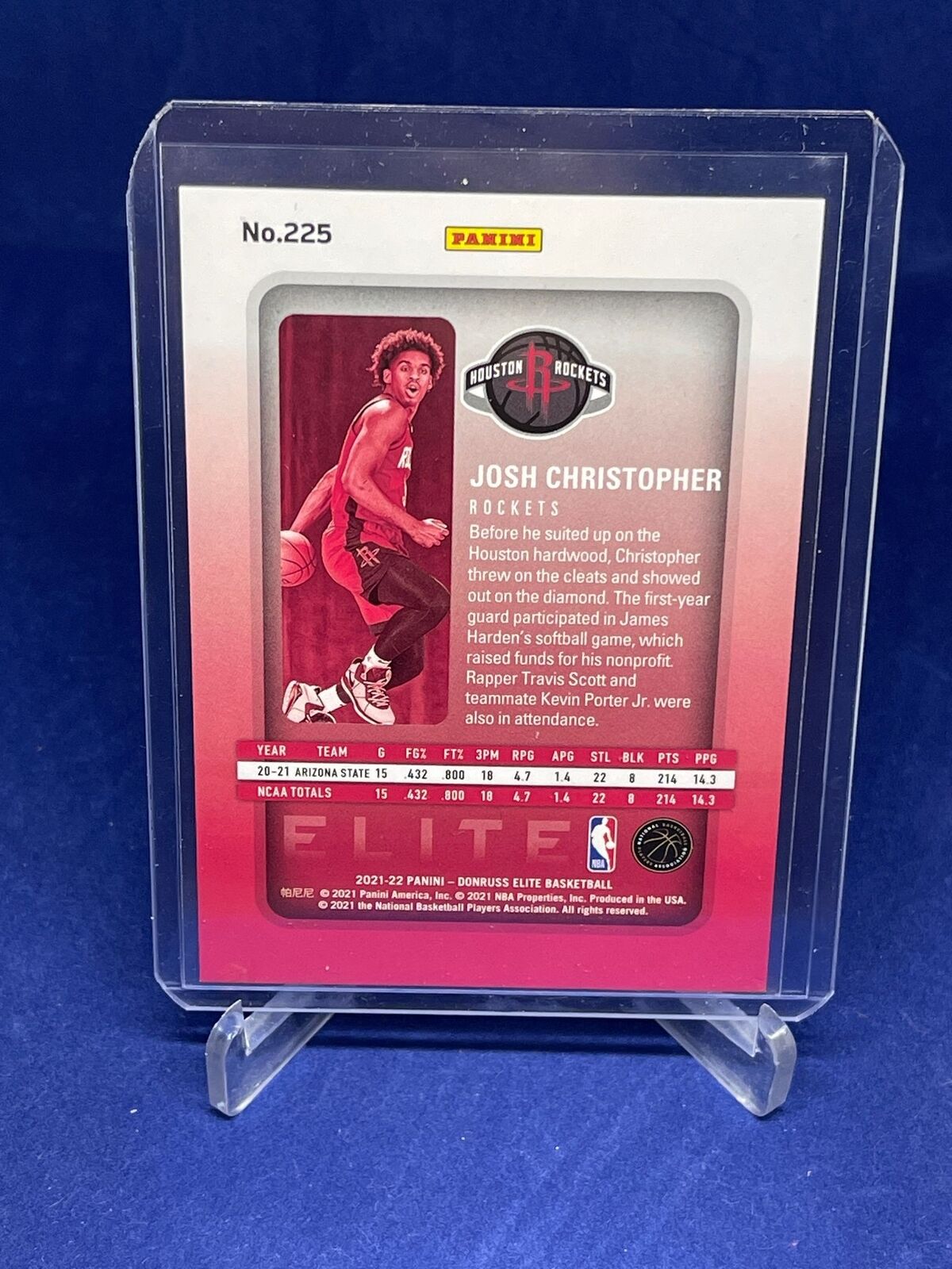 JOSH CHRISTOPHER 2021-22 PANINI DONRUSS ELITE BLUE ROOKIE RC #D 34/99