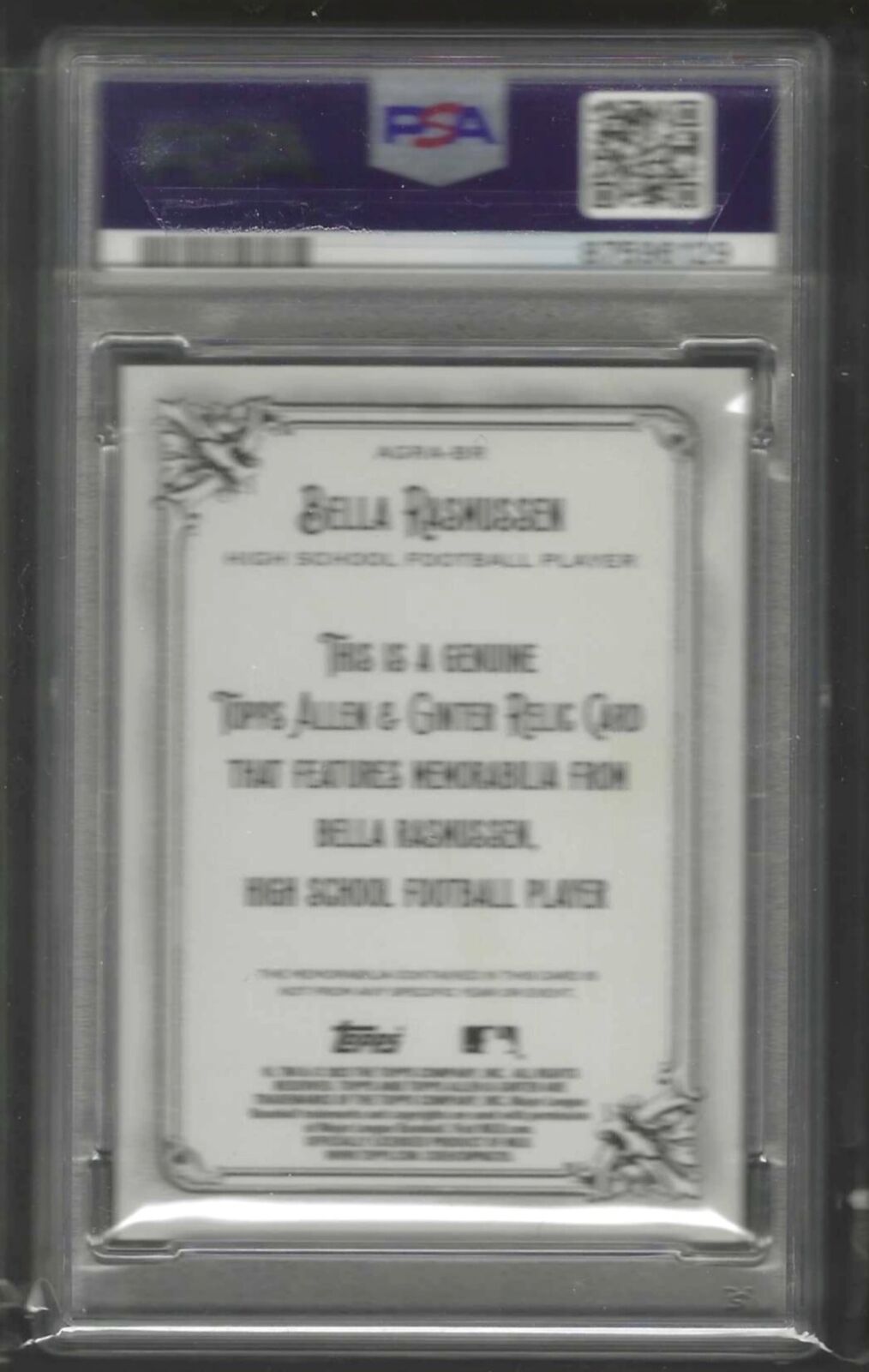 BELLA RASMUSSEN 2023 ALLEN & GINTER FULL-SIZE RELIC PSA 10 GEM MINT POP 1/1