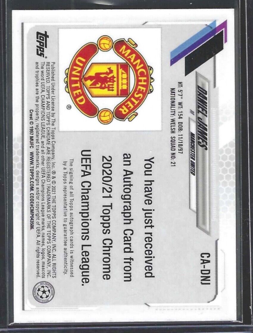 DANIEL JAMES 2020-21 TOPPS CHROME UEFA SILVER REFRACTOR AUTO #CA-DNJ
