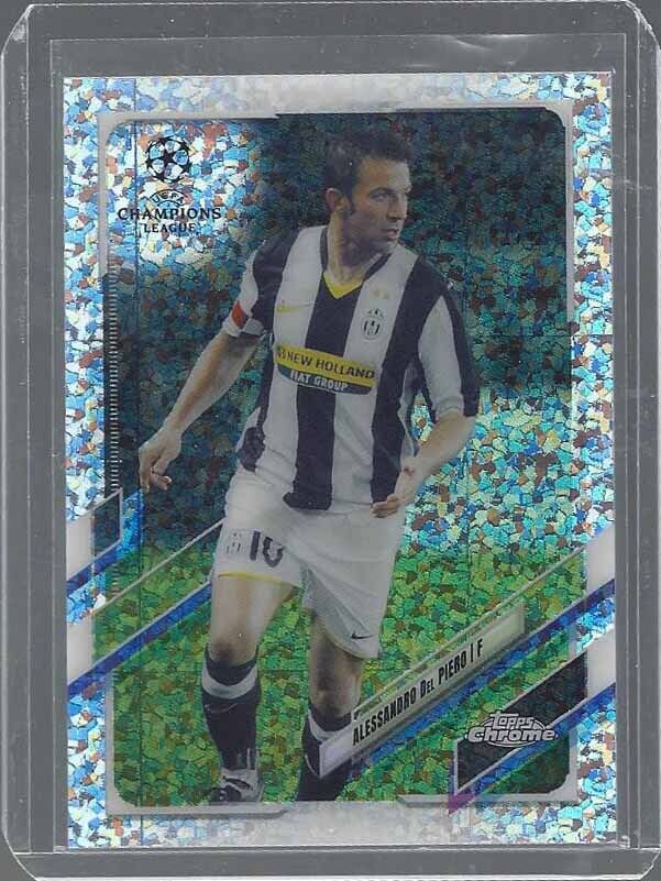 ALESSANDRO DEL PIERO 2020-21 TOPPS CHROME CHAMPIONS DIAMOND SPECKLE REFRACTOR