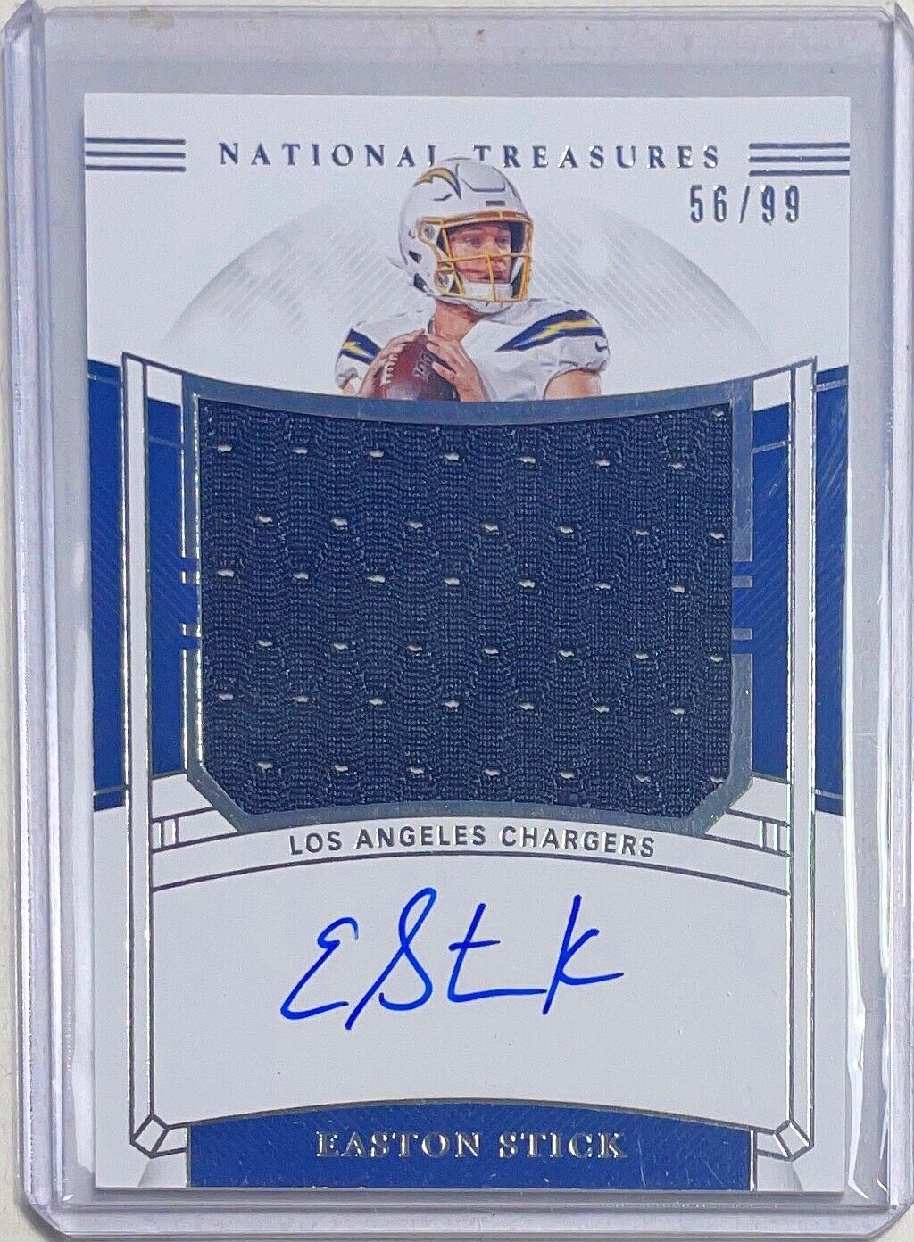 EASTON STICK 2019 PANINI NATIONAL TREASURES JUMBO JERSEY AUTO ROOKIE RC #D 56/99