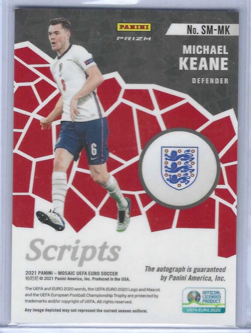 MICHAEL KEANE 2020-21 PANINI MOSAIC UEFA SILVER MOSAIC SCRIPTS AUTO #SM-MK
