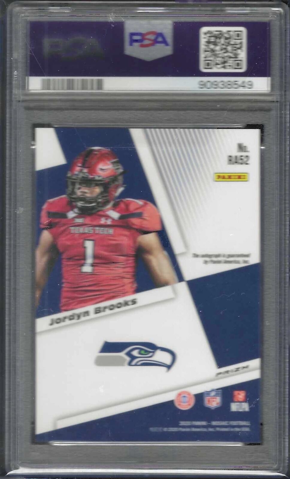 JORDYN BROOKS 2020 PANINI MOSAIC ROOKIE PRIZM AUTO RC #RA-52 PSA 10 GEM MINT