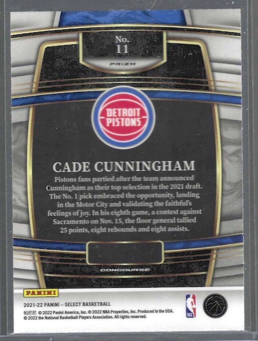CADE CUNNINGHAM 2021-22 PANINI SELECT CONCOURSE SCOPE PRIZM ROOKIE RC #11