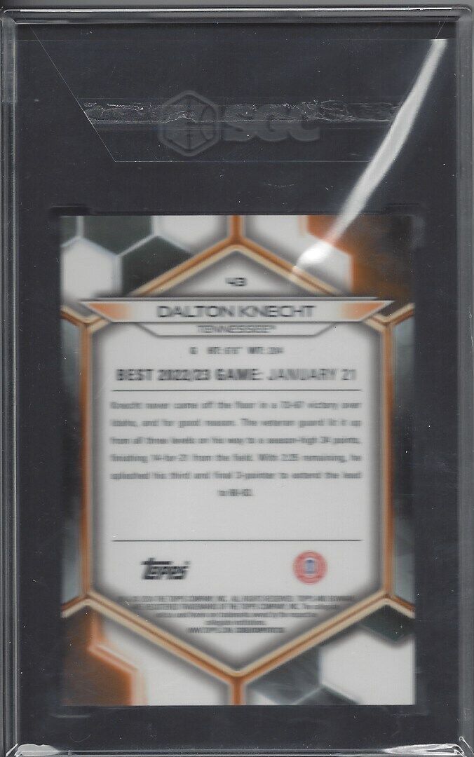 DALTON KNECHT 2023 BOWMAN BEST U RED REFRACTOR #D 3/10 SGC 9.5 JERSEY NUMBER #3!