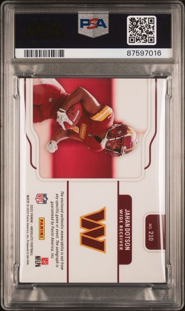 JAHAN DOTSON 2022 PANINI ABSOLUTE MATERIAL SPECTRUM PATCH AUTO RC /99 PSA 10