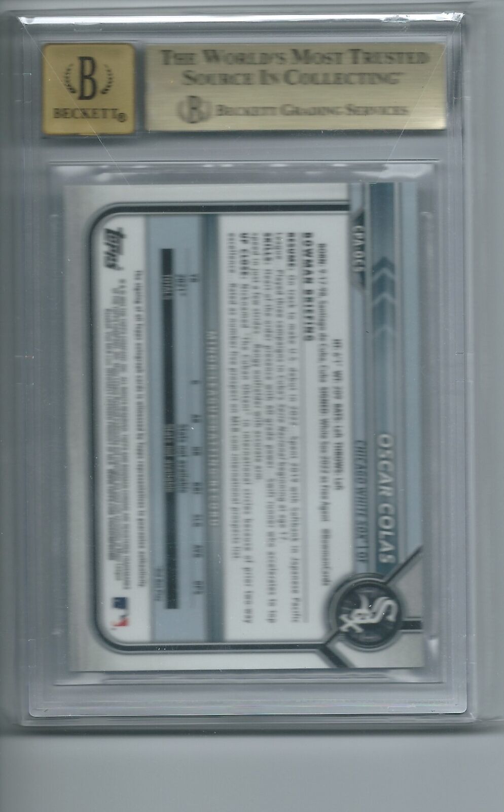 OSCAR COLAS 2022 BOWMAN CHROME PROSPECTS 1ST ON CARD AUTO BGS 9.5 10 GEM POP 10