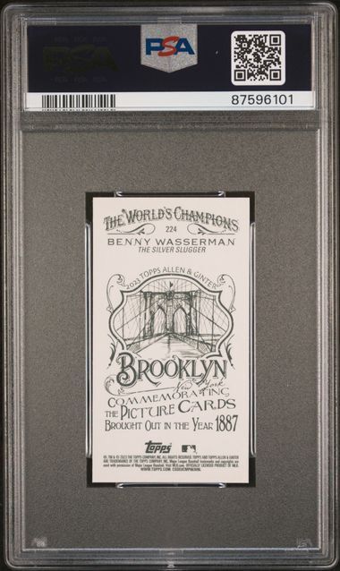 BENNY WASSERMAN 2023 TOPPS ALLEN & GINTER MINI BROOKLYN BACK /25 PSA 10 POP 1/1