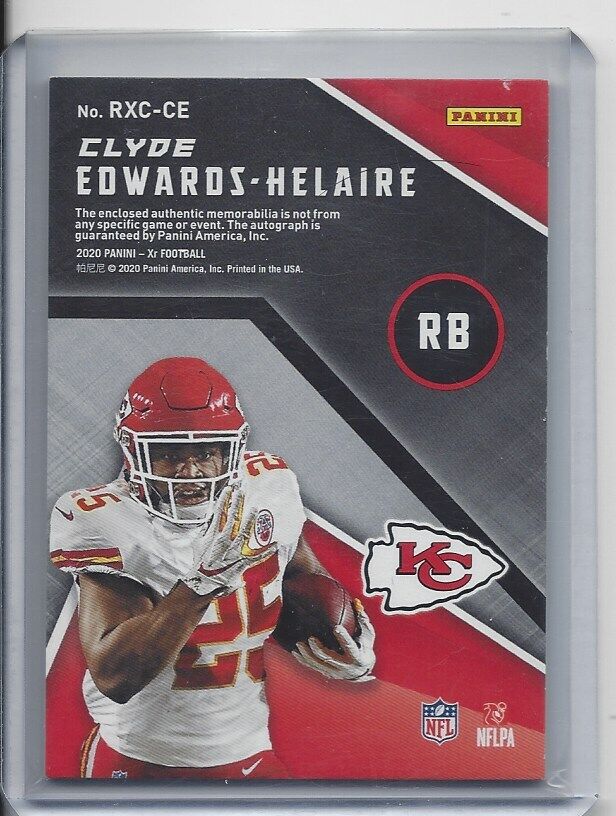 CLYDE EDWARDS HELAIRE 2020 PANINI XR XCELLENCE GOLD JUMBO RPA PATCH AUTO RC 1/10