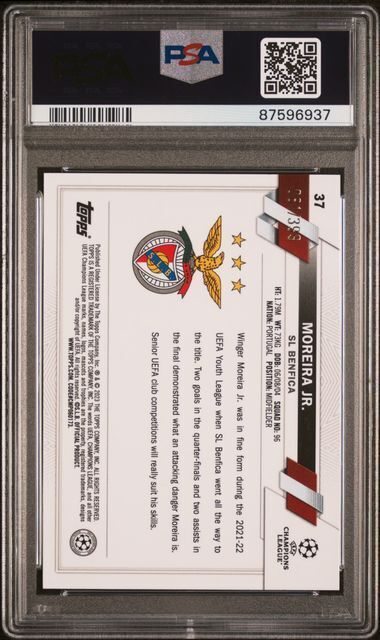 MOREIRA JR 2022 TOPPS CHROME NEON GREEN SHIMMER REFRACTOR RC /399 PSA 10 POP 1/1