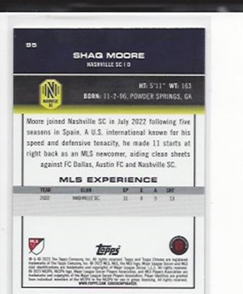 SHAQ MOORE 2023 TOPPS CHROME MLS GOLD MINI DIAMOND REFRACTOR #D 23/50