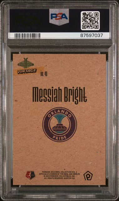 MESSIAH BRIGHT 2023 PARKSIDE NWSL VINTAGE #40 PSA 10 GEM MINT POP 1/1