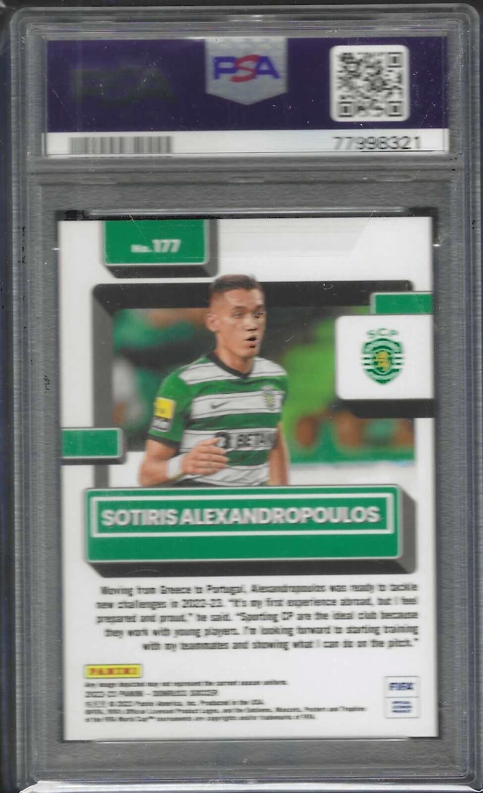 SOTIRIS ALEXANDROPOULOS 2023 PANINI DONRUSS SILVER FOIL RC /349 PSA 10 POP 1/1