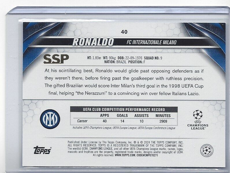 RONALDO 2023-24 TOPPS CLUB COMPETITION PHOTO VARIATION SUPER SHORT PRINT SSP #40