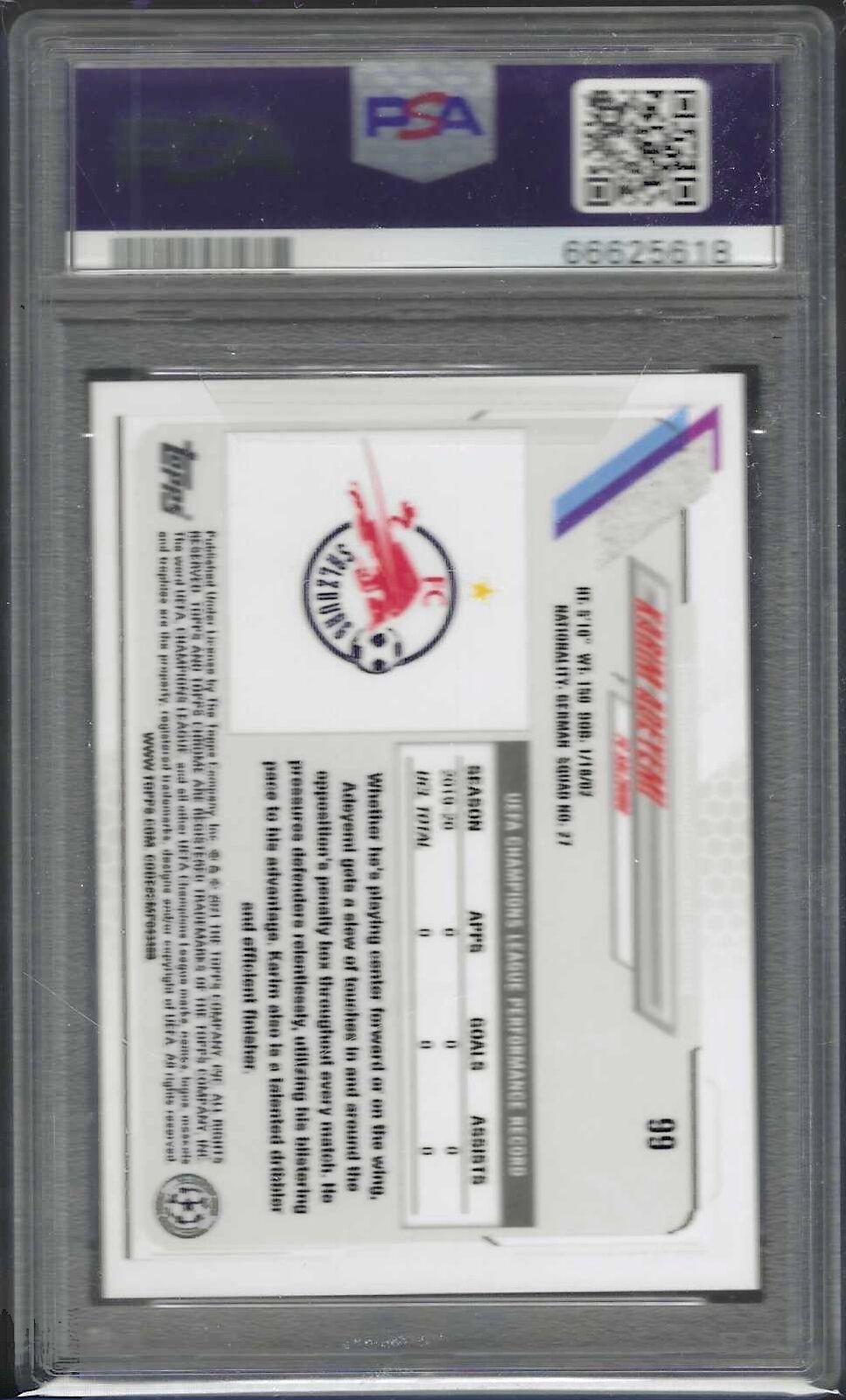 KARIM ADEYEMI 2020 TOPPS CHROME SPECKLE REFRACTOR RC #99 PSA 9 MINT