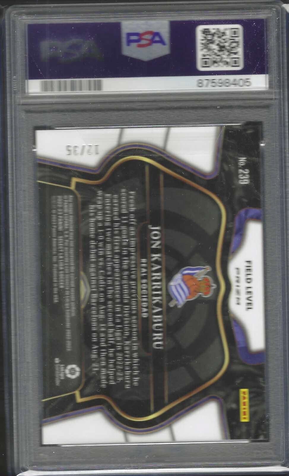 JON KARRIKABURU 2022 PANINI SELECT TIE DYE FIELD LEVEL RC /35 PSA 10 GEM POP 1/1