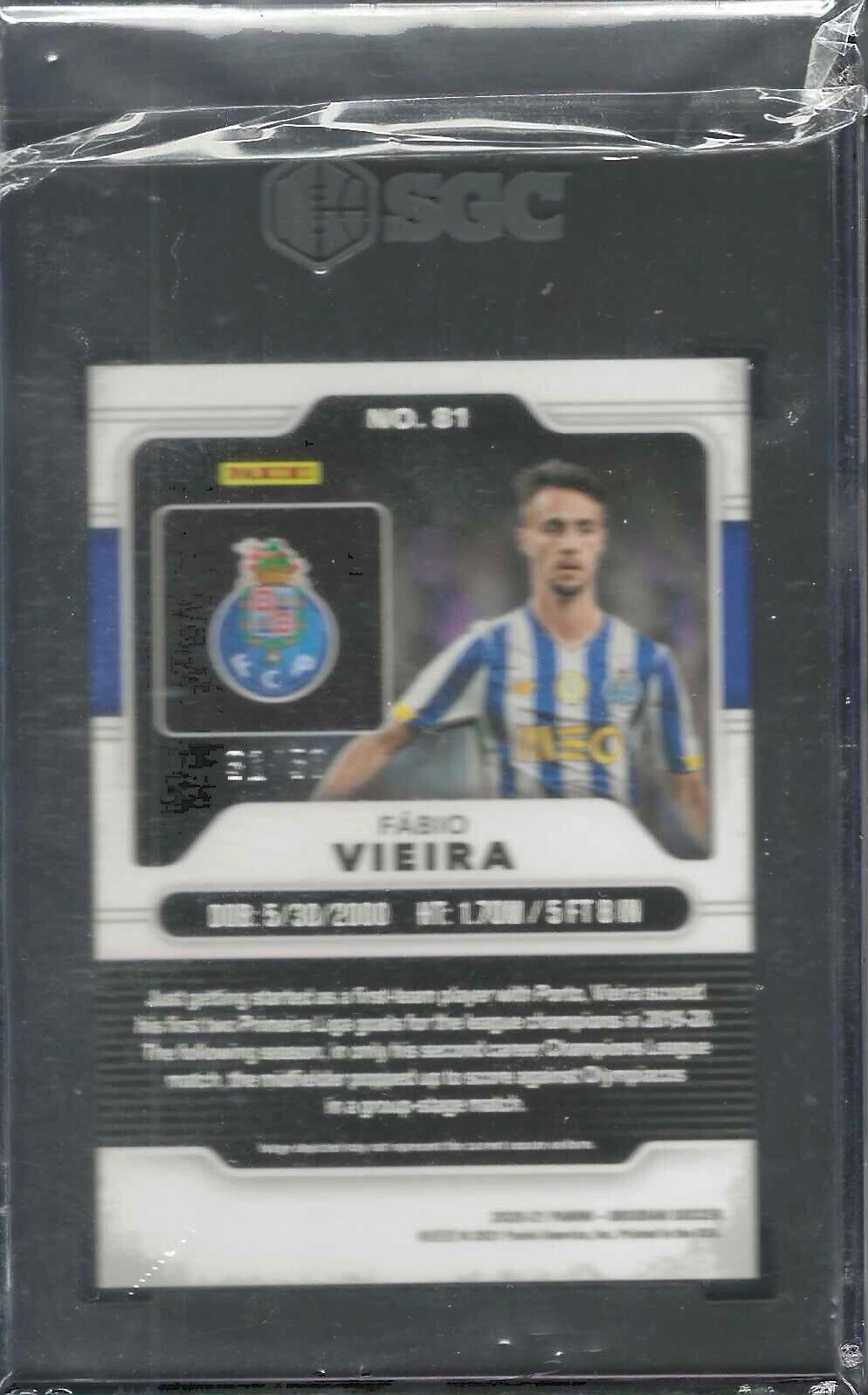 FABIO VIEIRA 2020-21 PANINI OBSIDIAN ELECTRIC ETCH ORANGE ETCH RC /50 SGC 10