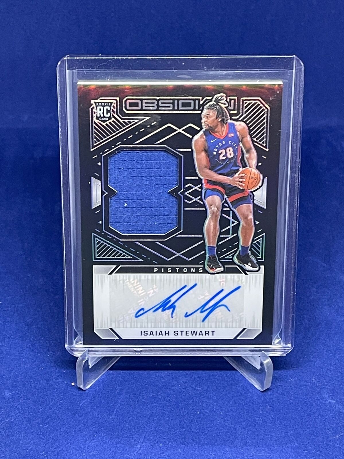 ISAIAH STEWART 2020-21 PANINI OBSIDIAN RPA JERSEY AUTO ROOKIE RC #D 25/99