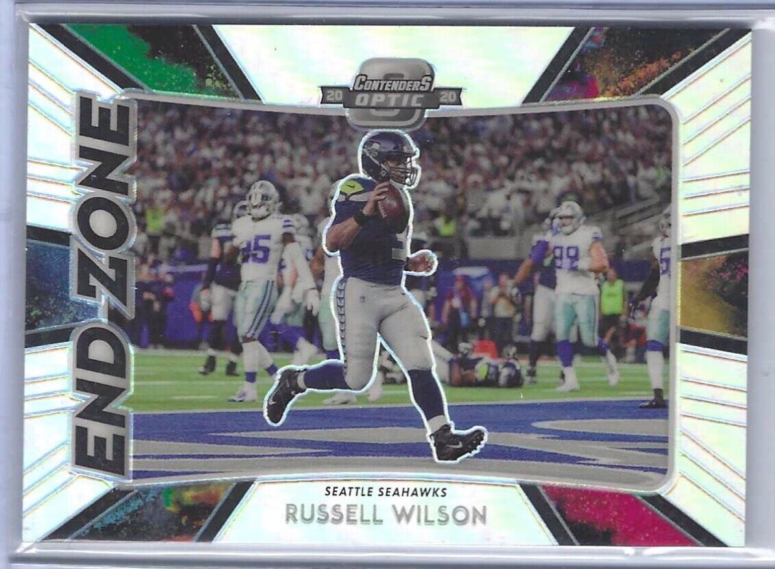 RUSSELL WILSON 2020 OPTIC CONTENDERS END ZONE SILVER PRIZM CASE HIT #EZ6
