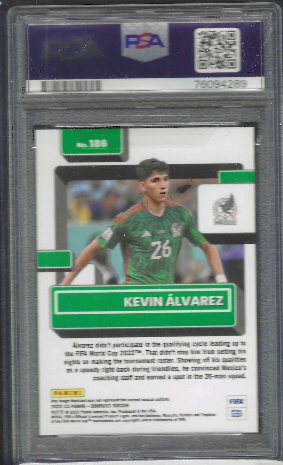 KEVIN ALVAREZ 2022-23 PANINI DONRUSS FIFA BLUE RATED ROOKIE RC /49 PSA 9 POP 2