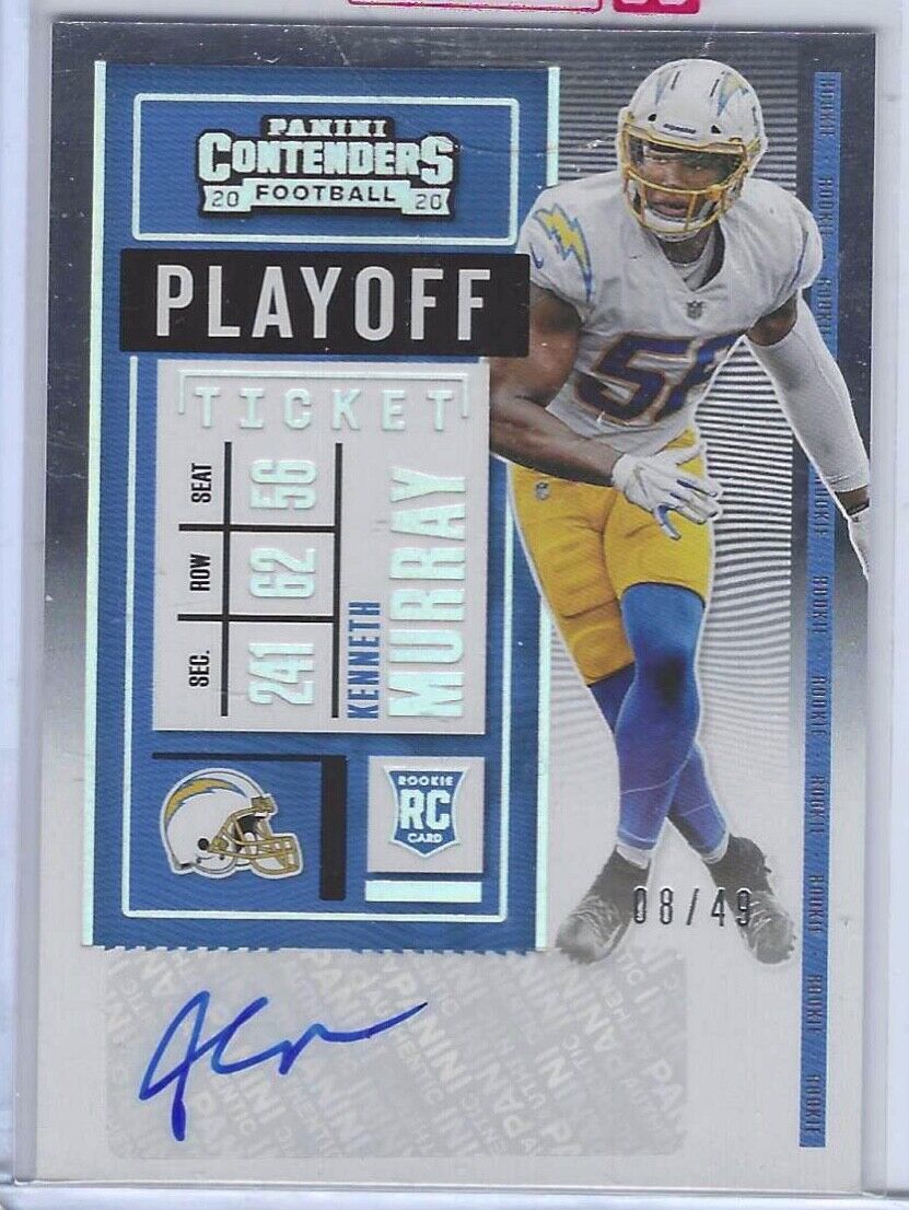 KENNETH MURRAY 2020 CONTENDERS PLAYOFF TICKET VARIATION AUTO RC #D 8/49
