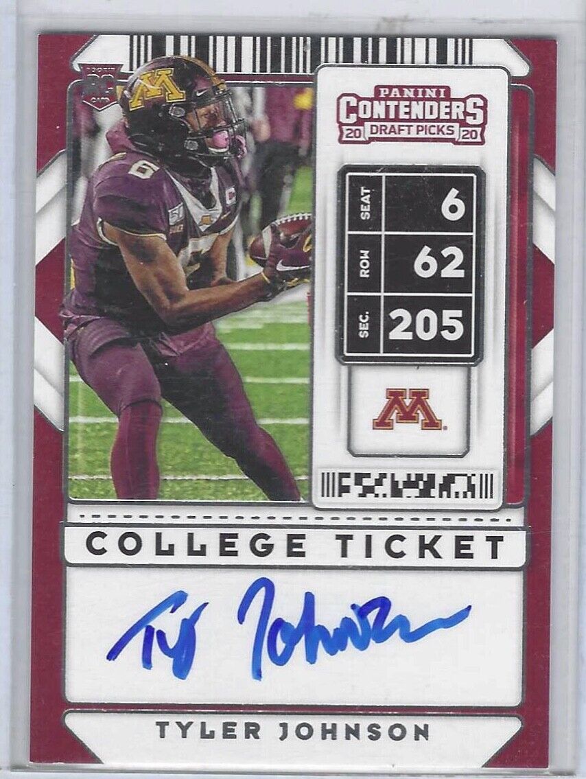 TYLER JOHNSON 2020 CONTENDERS DRAFT PICKS COLLEGE TICKET VARIATION AUTO RC #118