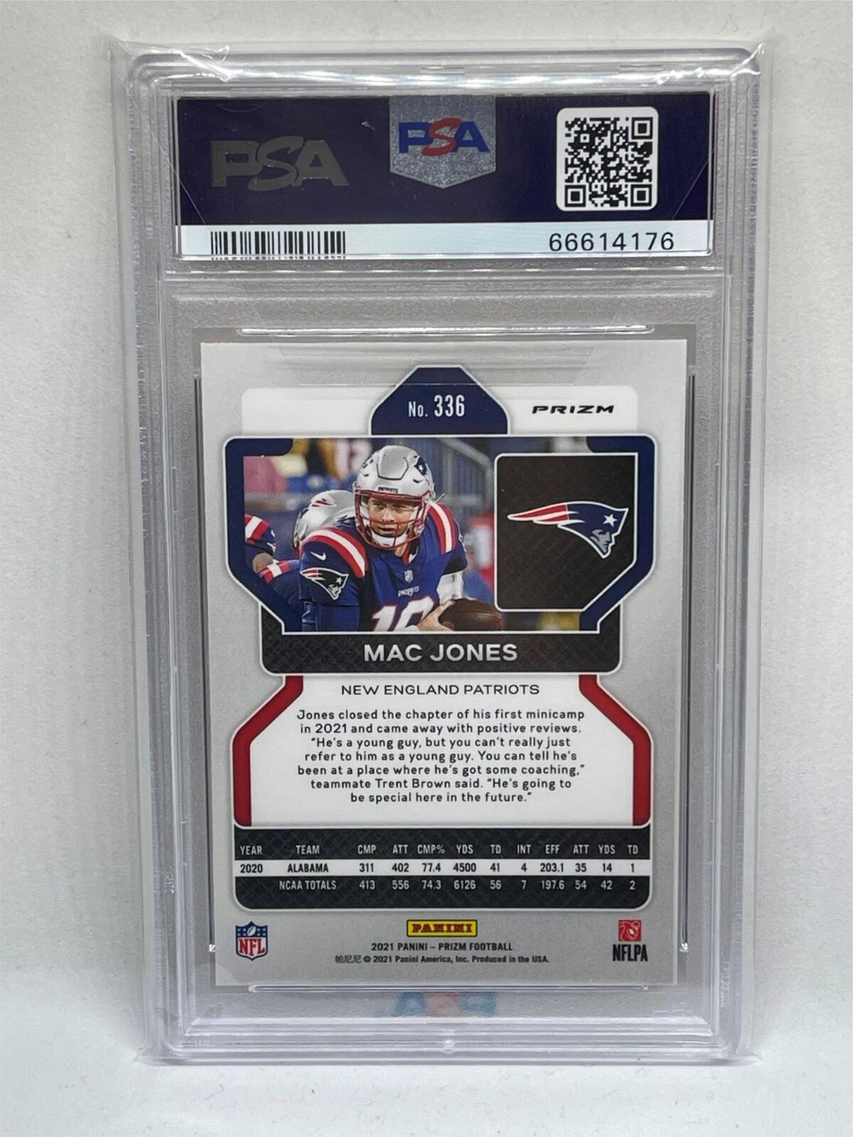 MAC JONES 2021 PANINI PRIZM RED ICE PRIZM ROOKIE RC #336 PSA 9 MINT