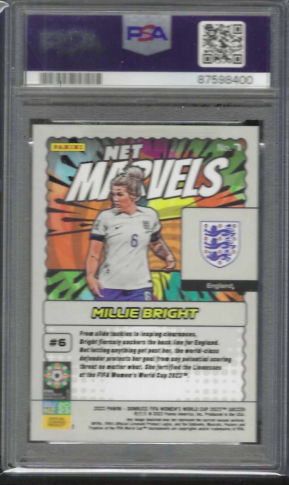 MILLIE BRIGHT 2023 PANINI DONRUSS NET MARVELS ORANGE /49 PSA 9 MINT POP 1/1