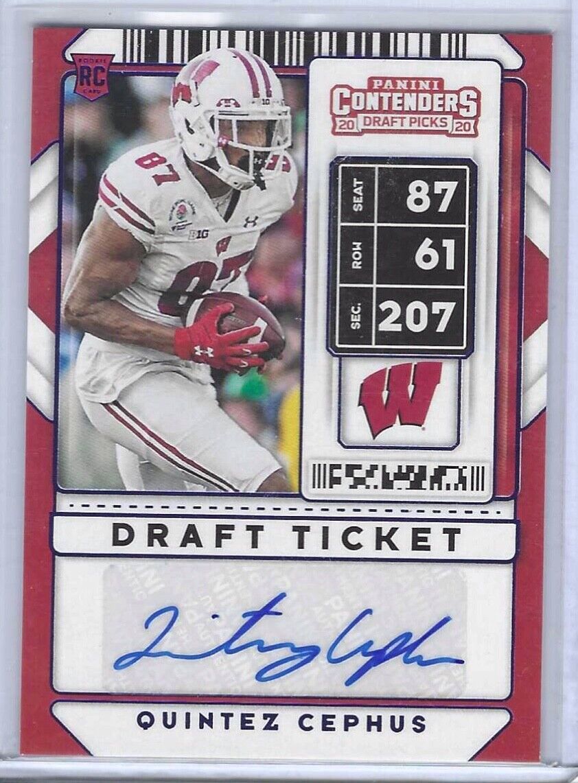 QUINTEZ CEPHUS 2020 CONTENDERS DRAFT PICKS DRAFT TICKET BLUE AUTO RC #311