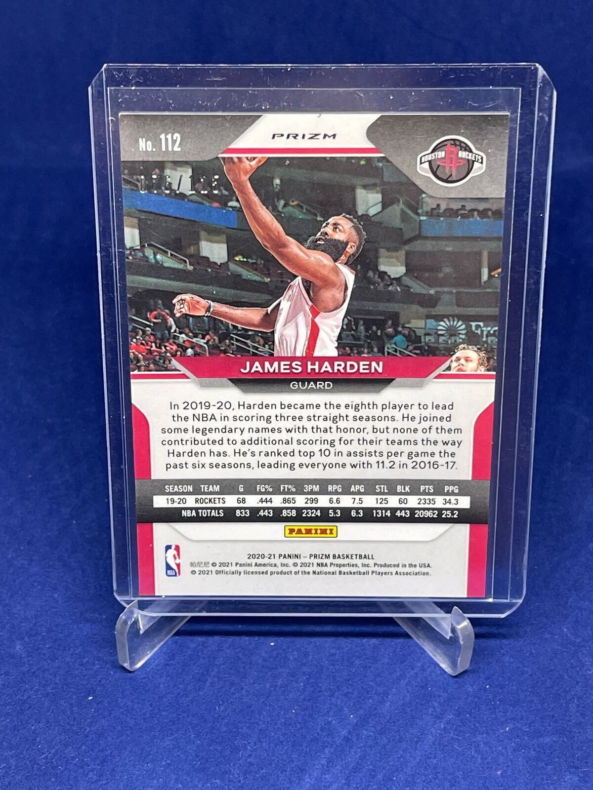 JAMES HARDEN 2020-21 PANINI PRIZM BLUE CRACKED ICE PRIZM #D 76/125