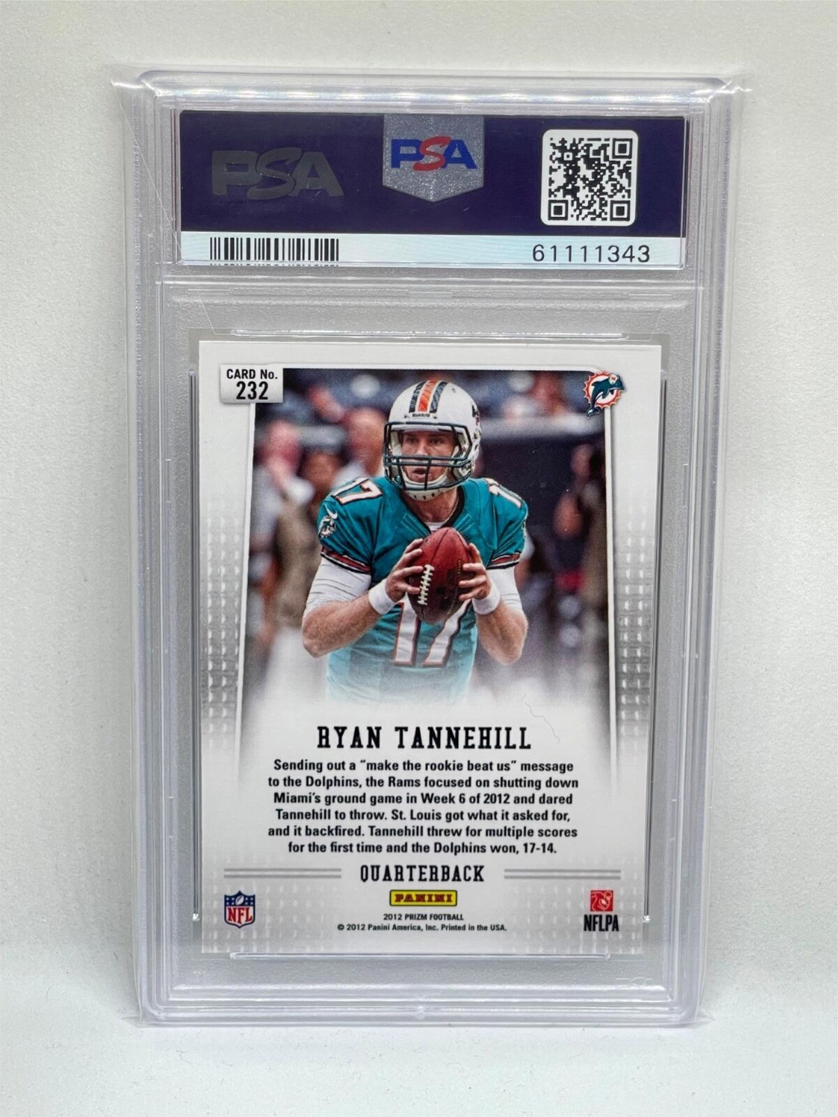 RYAN TANNEHILL 2012 PANINI PRIZM ROOKIE RC #232 PSA 10 GEM MINT