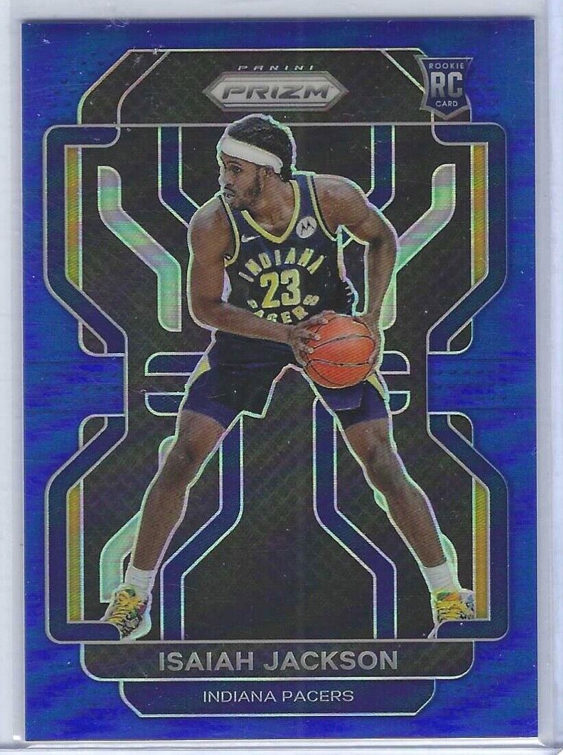 ISAIAH JACKSON 2021-22 PANINI PRIZM BLUE PRIZM ROOKIE RC #D 045/199