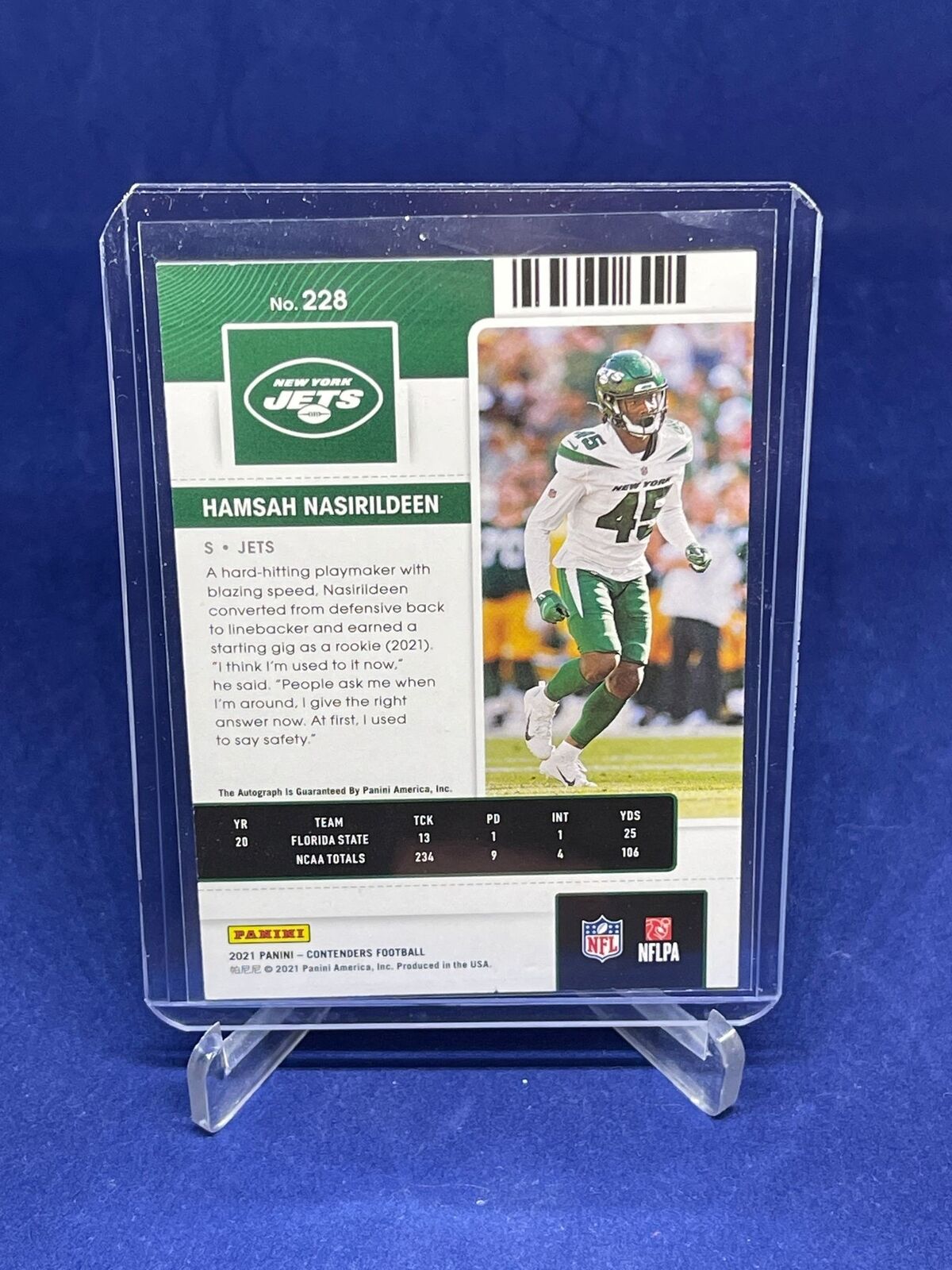 HAMSAH NASIRILDEEN 2021 PANINI CONTENDERS ROOKIE TICKET AUTO RC #228