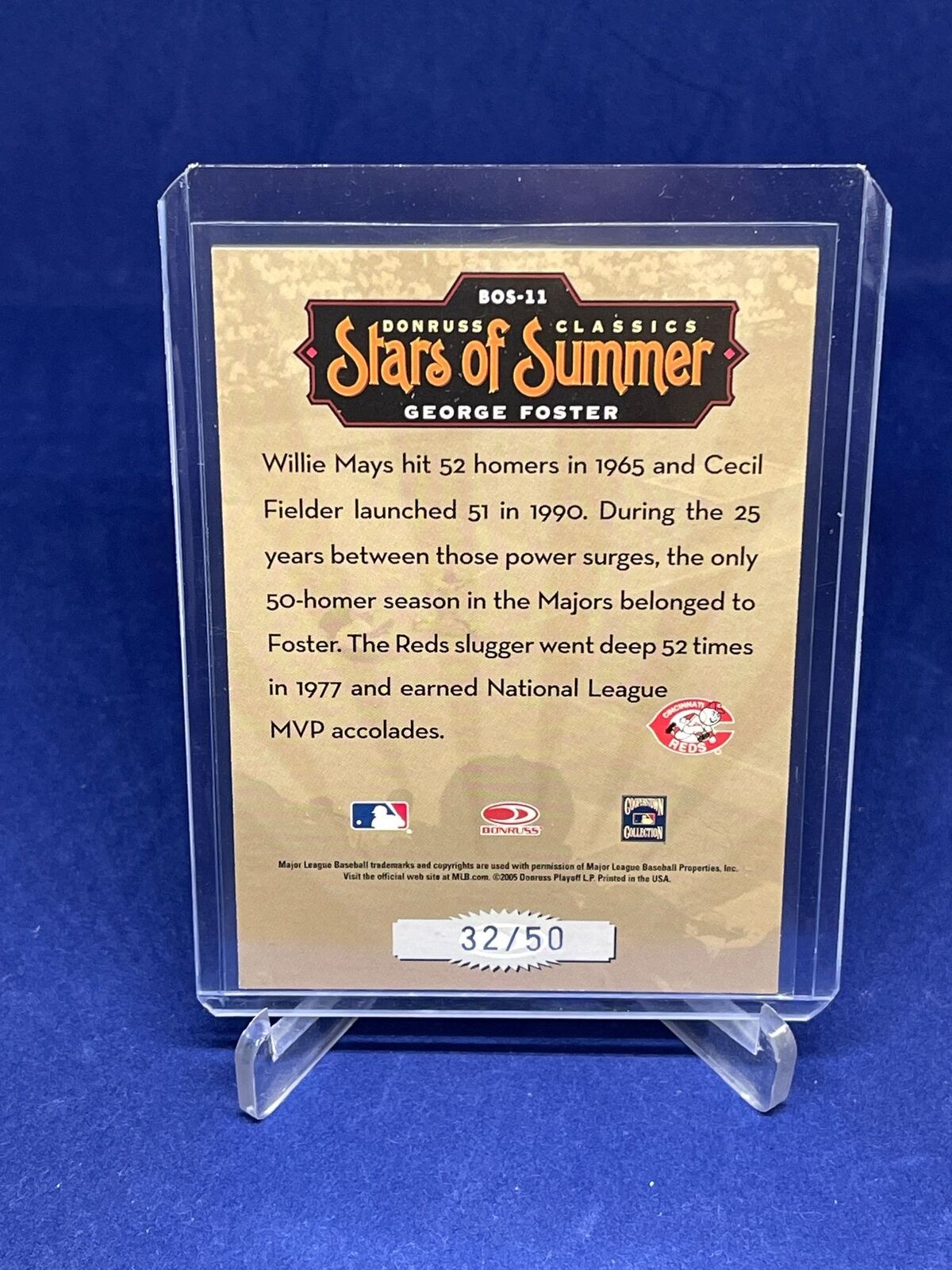 GEORGE FOSTER 2005 DONRUSS CLASSICS STARS OF SUMMER AUTO #D 32/50