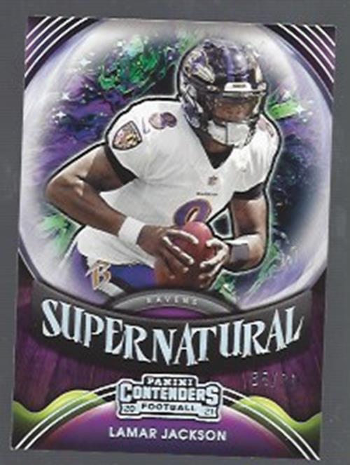 LAMAR JACKSON 2021 PANINI CONTENDERS SUPERNATURAL SILVER FOIL #D 85/99