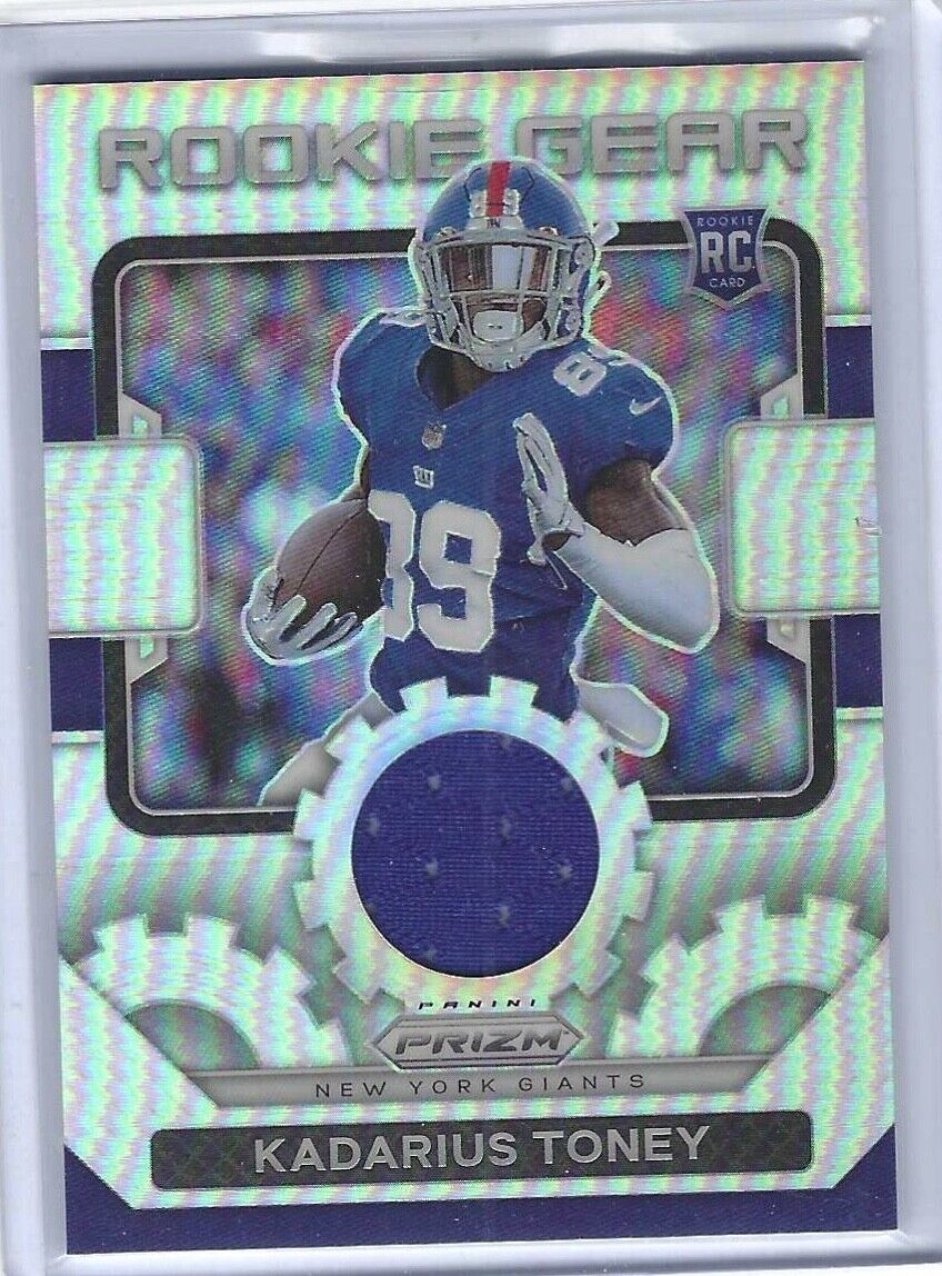 KADARIUS TONEY 2021 PANINI PRIZM SILVER PRIZM ROOKIE GEAR JERSEY PATCH RC #RG-12
