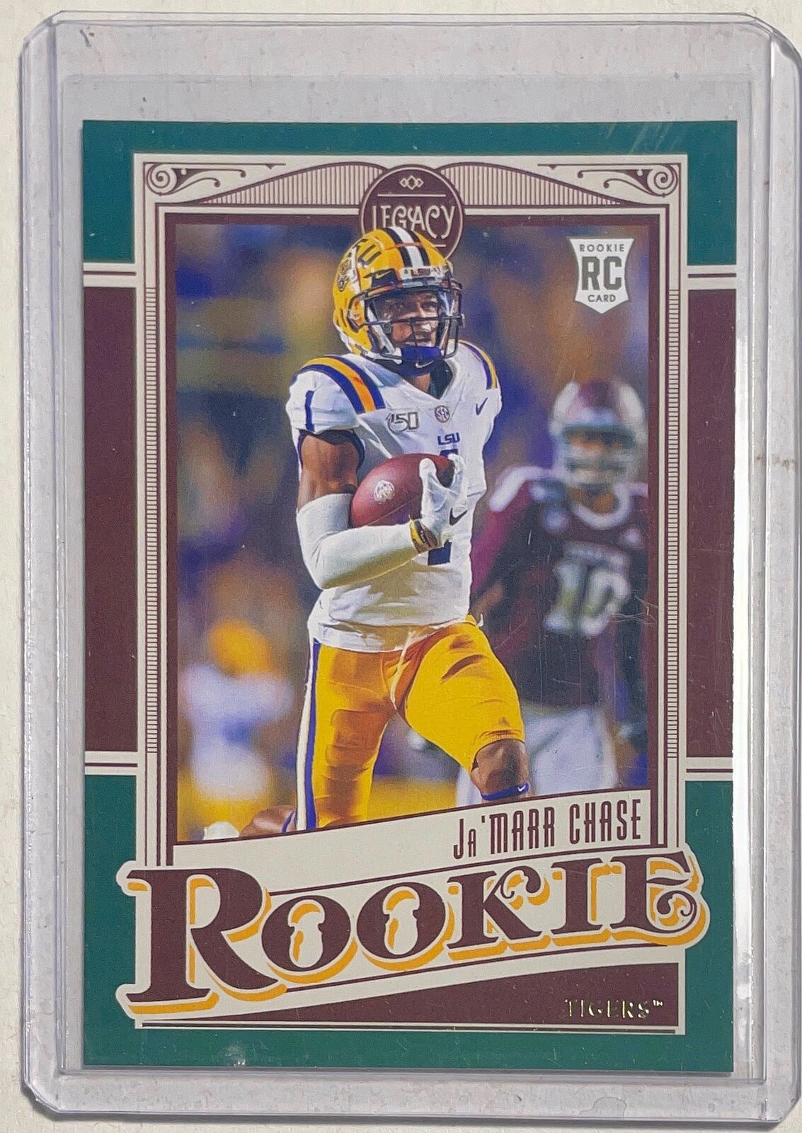 JA'MARR CHASE 2021 PANINI LEGACY ROOKIE GREEN ROOKIE RC #D 074/100
