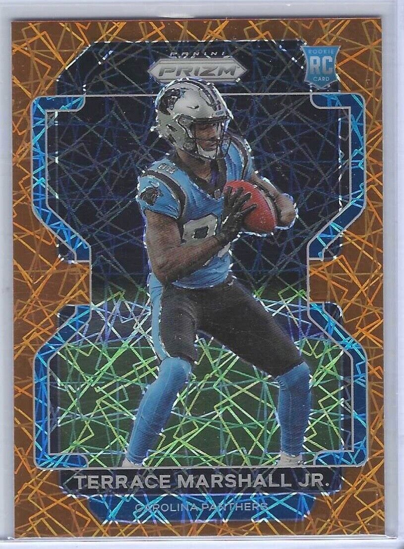 TERRACE MARSHALL JR 2021 PANINI PRIZM ORANGE LAZER PRIZM ROOKIE RC #348