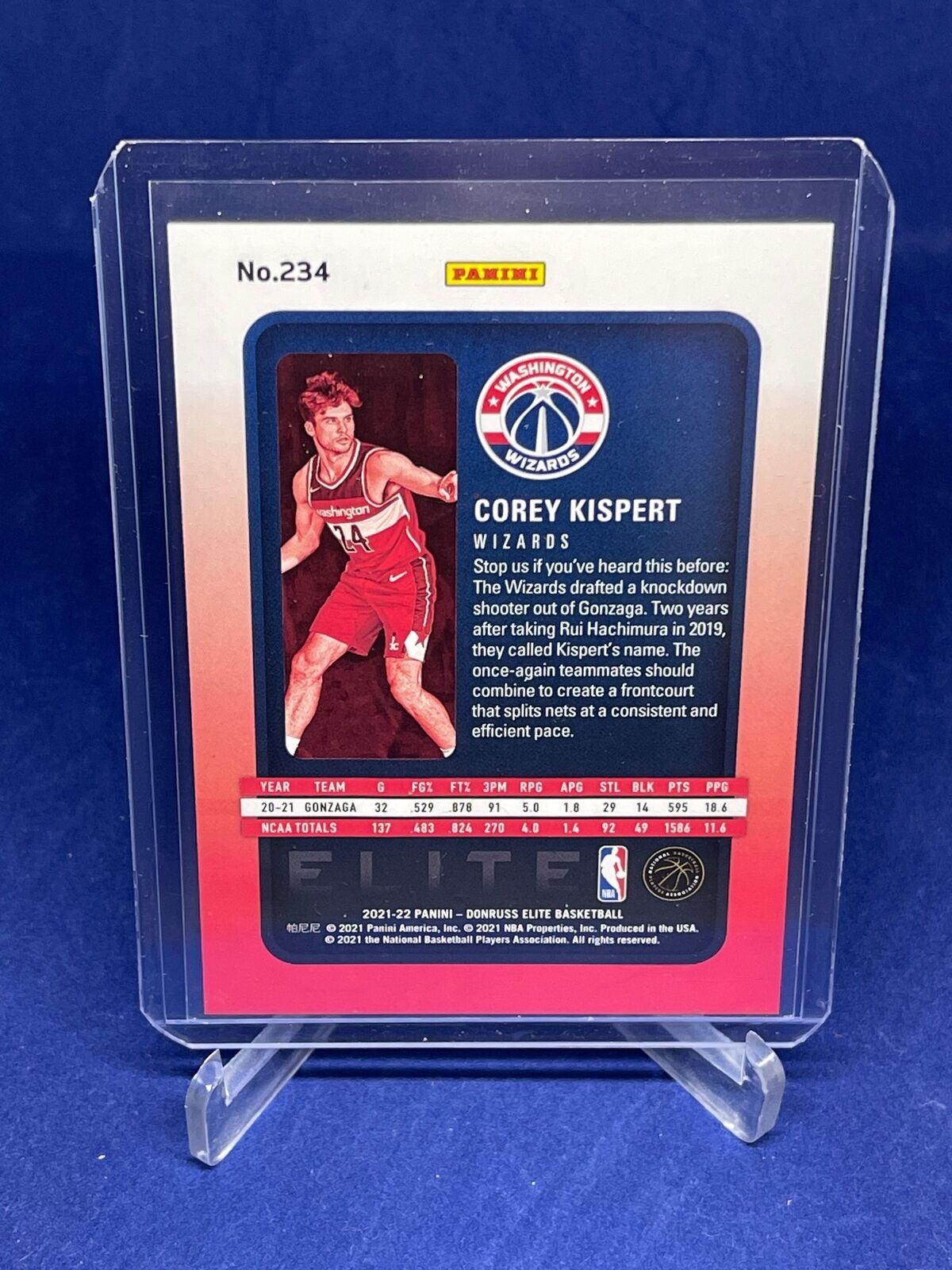 COREY KISPERT 2021-22 PANINI DONRUSS ELITE BLUE ROOKIE RC #D 46/99