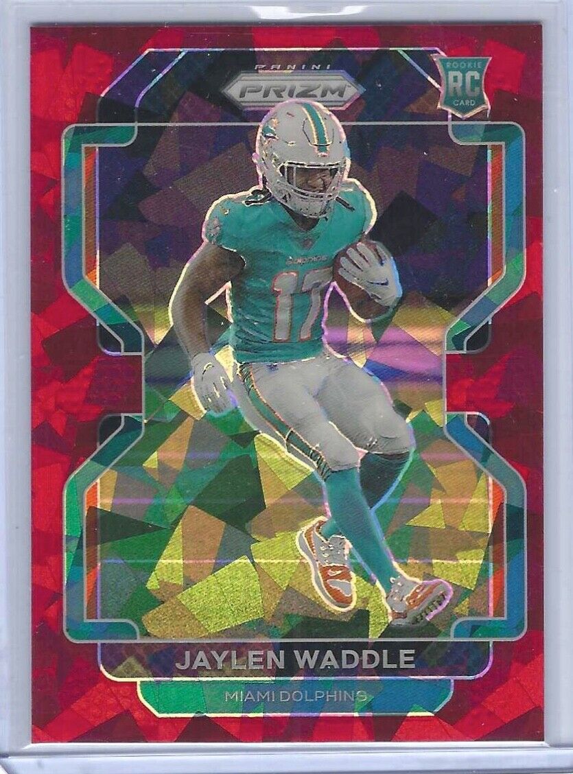 JAYLEN WADDLE 2021 PANINI PRIZM RED CRACKED ICE PRIZM ROOKIE RC #338