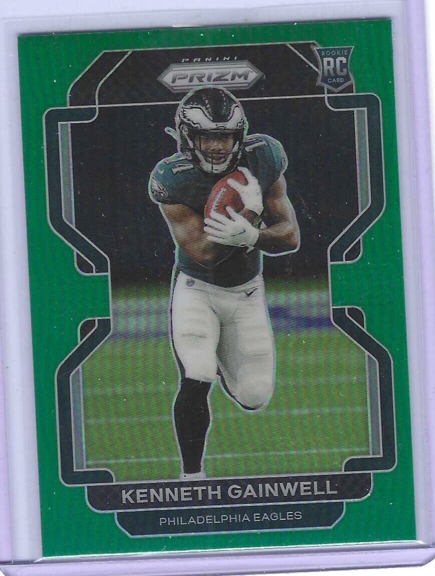 KENNETH GAINWELL 2021 PANINI PRIZM GREEN PRIZM ROOKIE RC #369