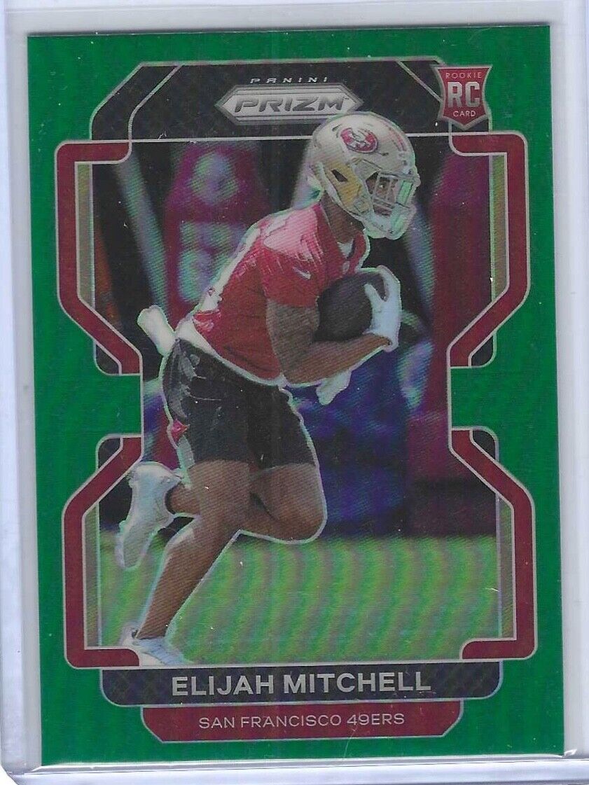 ELIJAH MITCHELL 2021 PANINI PRIZM GREEN PRIZM ROOKIE RC #399