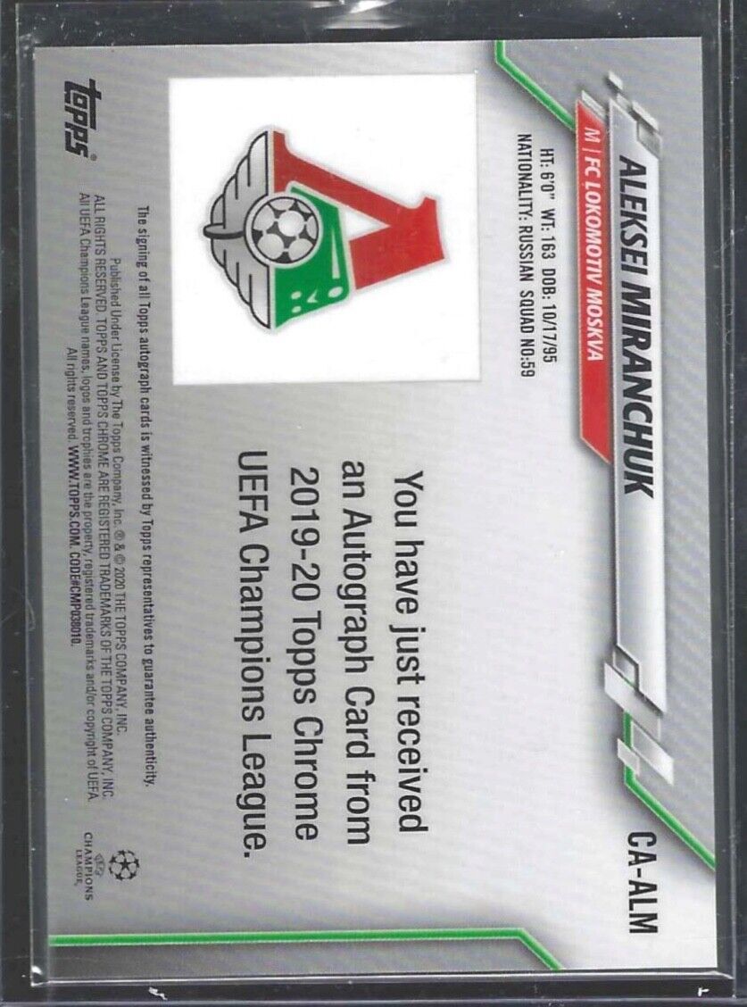 ALEKSEI MIRANCHUK 2019-20 TOPPS CHROME UEFA SILVER REFRACTOR AUTO #CA-ALM