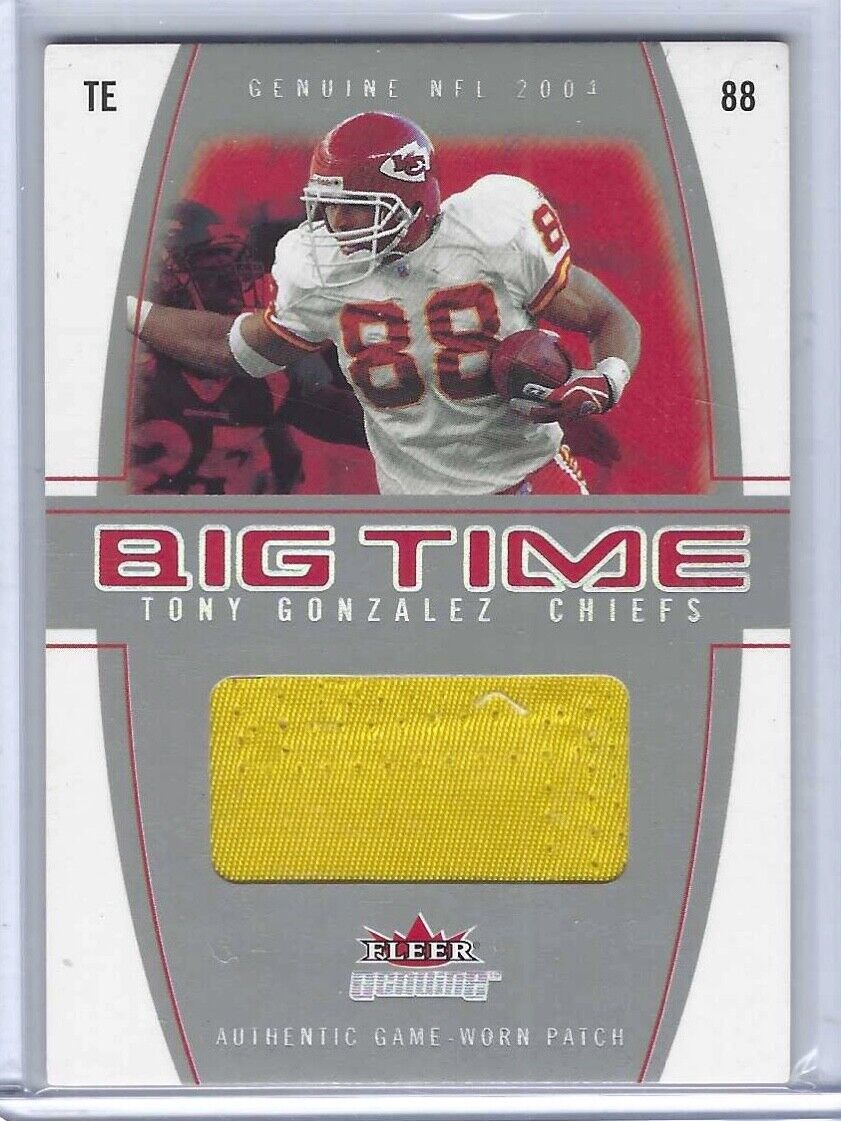 TONY GONZALEZ 2004 FLEER SKYBOX GENUINE BIG TIME GAME WORN PATCH #D 36/88