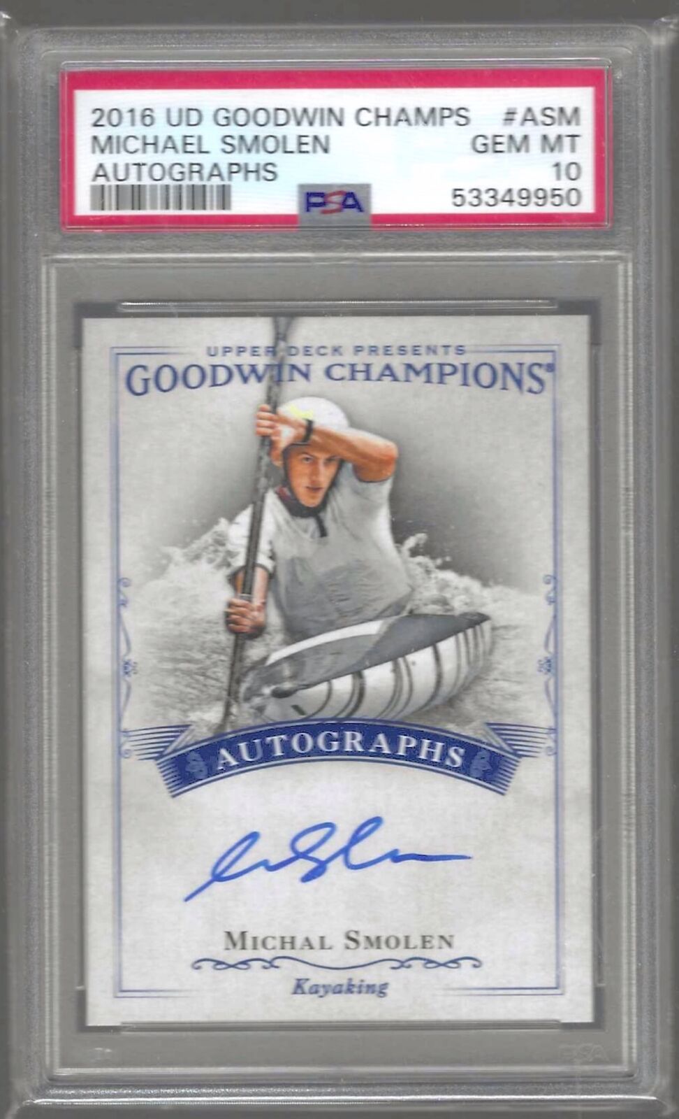 MICHAL SMOLEN 2016 UD GOODWIN CHAMPIONS ON CARD AUTO PSA 10 GEM MINT POP 2