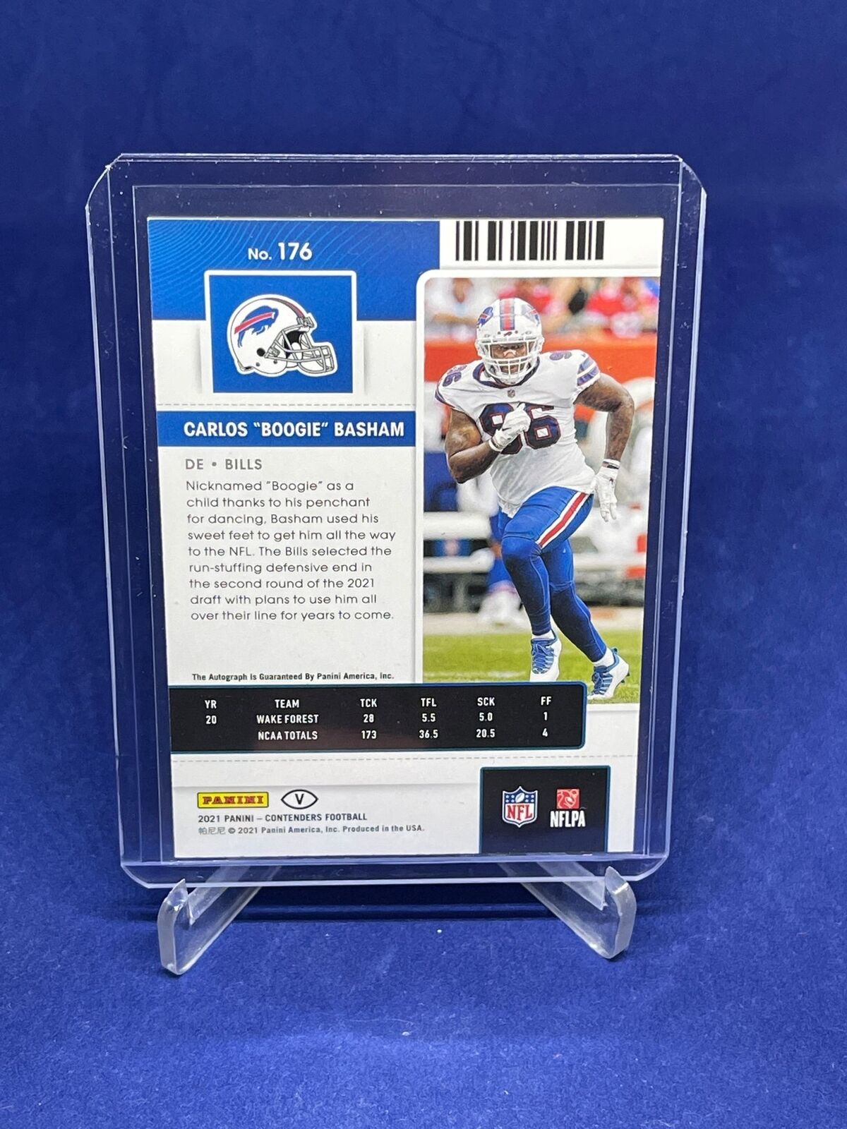 CARLOS BOOGIE BASHAM 2021 PANINI CONTENDERS ROOKIE TICKET AUTO VARIATION RC #176