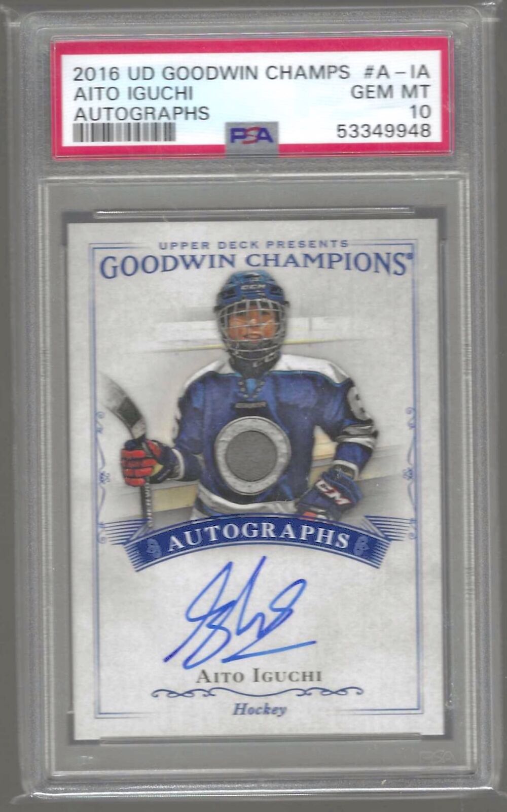 AITO IGUCHI 2016 UD GOODWIN CHAMPIONS ON CARD AUTO PSA 10 GEM MINT POP 2