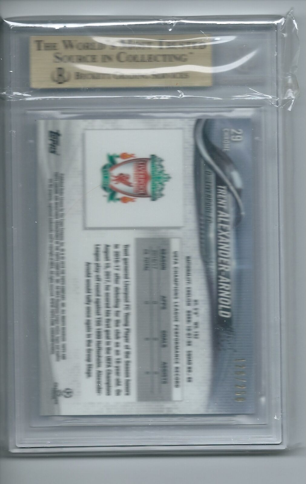 TRENT ALEXANDER-ARNOLD 2017-18 TOPPS CHROME PURPLE REFRACTOR RC #D /250 BGS 9.5
