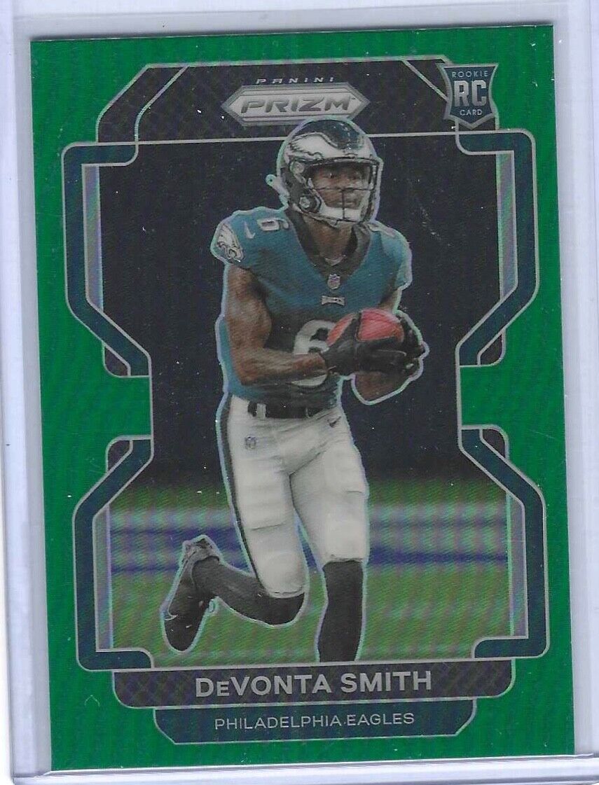 DEVONTA SMITH 2021 PANINI PRIZM GREEN PRIZM ROOKIE RC #335